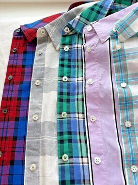 Lot of 5 Talbots Long Sleeve Button Up Shirts Sz XL Plaid Stripes Classic Preppy